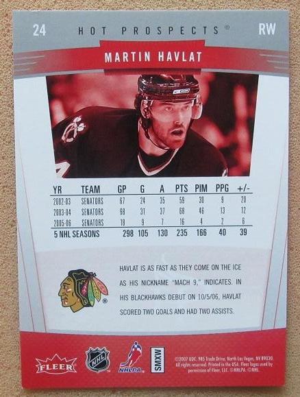 НХЛ Мартин Гавлат Чикаго Блэкхокс № 24 1