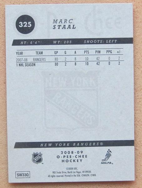НХЛ Марк Стаал Нью-Йорк Рейнджерс № 325 1