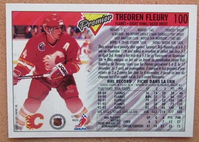 НХЛ Теорен Флери Калгари Флэймз № 100 1
