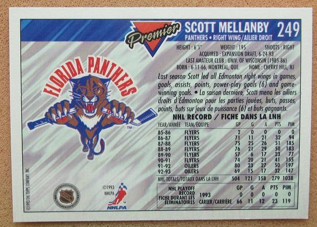 НХЛ Скотт Мелланби Флорида Пантерз № 249 1