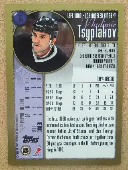 НХЛ Владимир Цыплаков Лос-Анжелес Кингз Ярославль Минск Казань ЦСКА Омск № 14 1