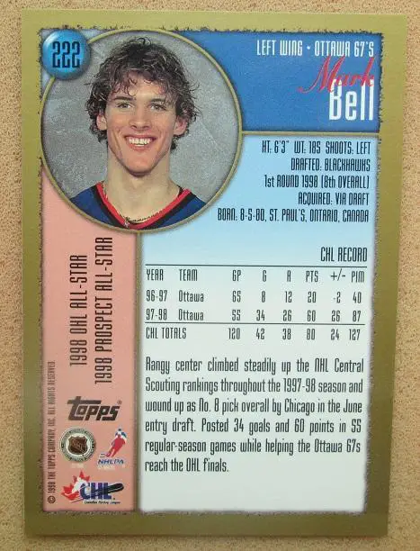 НХЛ Марк Белл Оттава 67 № 222 1