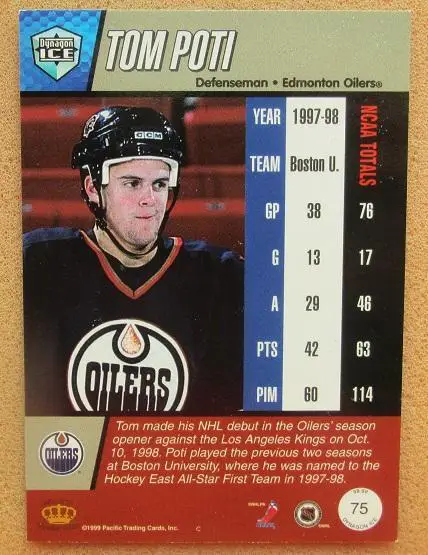 НХЛ Том Поти Эдмонтон Ойлерз № 75 1