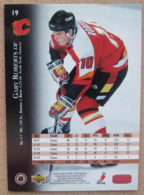 НХЛ Гари Робертс Калгари Флэймз № 19 1