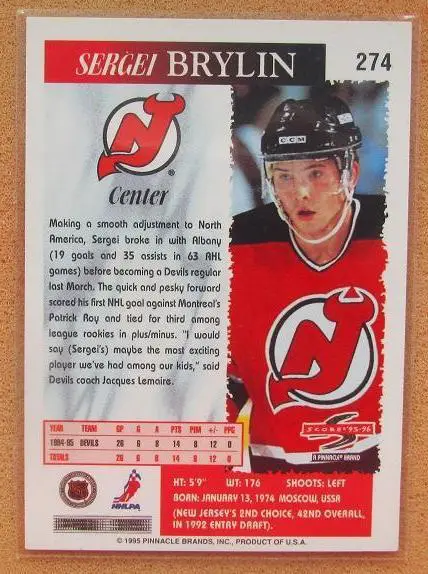 НХЛ Сергей Брылин Нью-Джерси Дэвилз ЦСКА Воскресенск СКА Новокузнецк 274 автогра 1