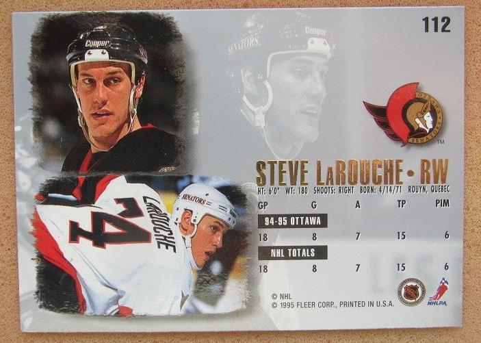 НХЛ Стив Ларуш Оттава Сенаторз № 112 1