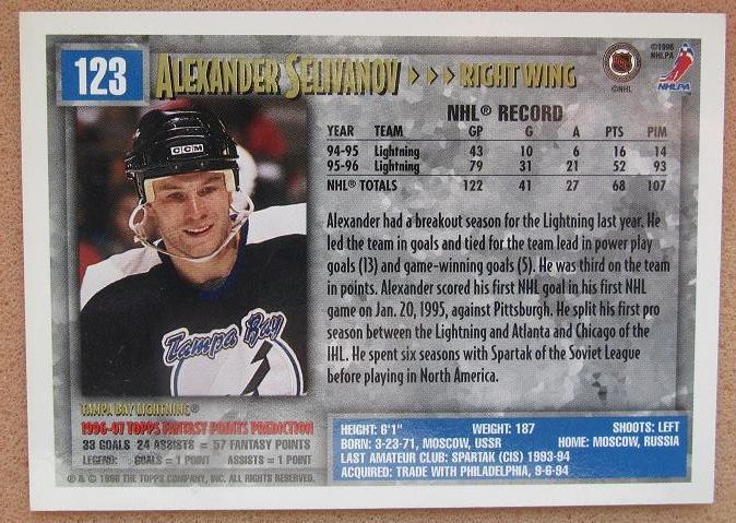 НХЛ Александр Селиванов Тампа Бэй Лайтнинг Спартак Москва № 123 1