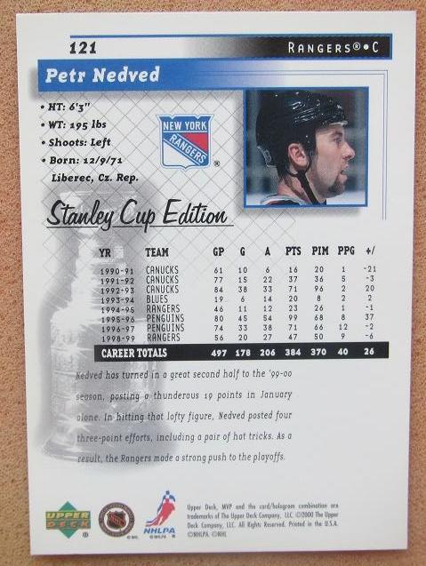 НХЛ Петр Недвед Нью-Йорк Рейнджерс № 121 1