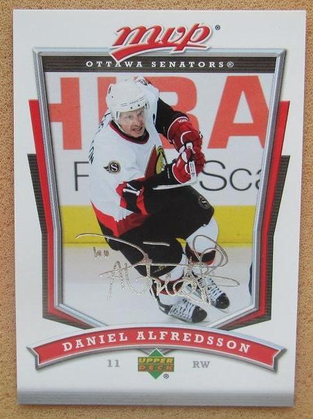 НХЛ Даниэль Альфредссон Оттава Сенаторз № 258 автограф