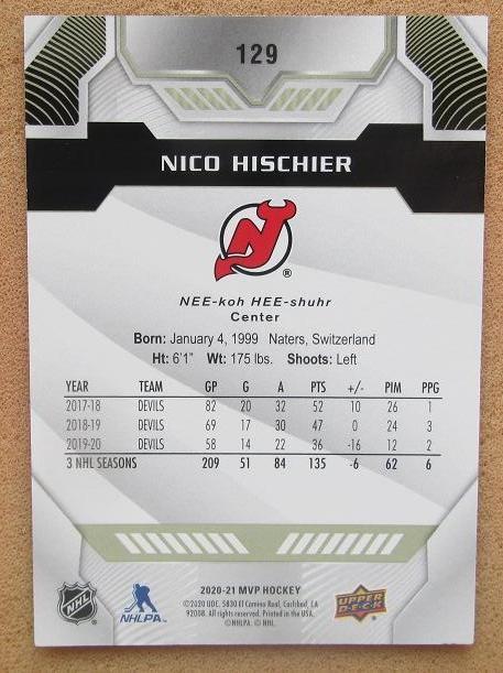 НХЛ Нико Хишир Нью-Джерси Дэвилз № 129 1