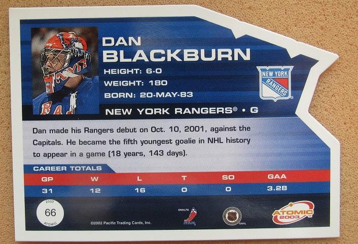 НХЛ Даниэль Блэкберн Нью-Йорк Рейнджерс № 66 1