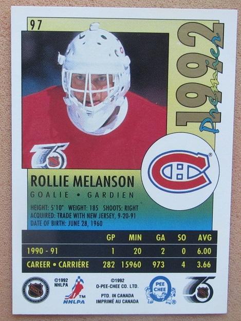 НХЛ Роланд Мелансон Монреаль Канадиенс № 97 1