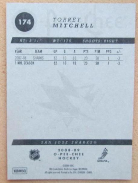 НХЛ Торри Митчелл Сан-Хосе Шаркс № 174 1
