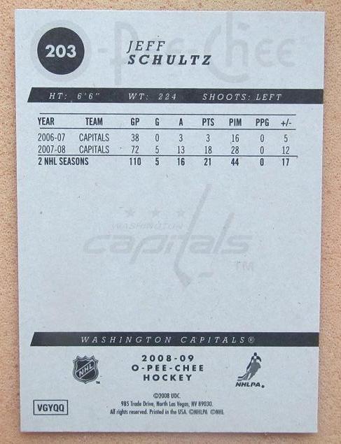НХЛ Джефф Шульц Вашингтон Кэпиталз № 203 1