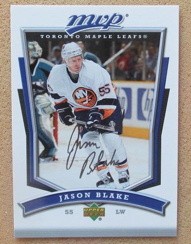 НХЛ Джейсон Блейк Торонто Мэйпл Лифс № 145 автограф