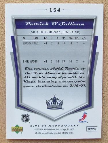 НХЛ Патрик О'Салливан Лос-Анжелес Кингз № 154 автограф 1