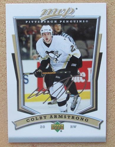НХЛ Колби Армстронг Питтсбург Пингвинз № 208 автограф