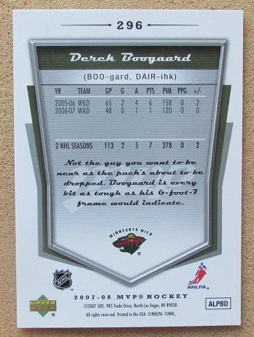 НХЛ Дерек Бугард Миннесота Уайлд № 296 автограф 1