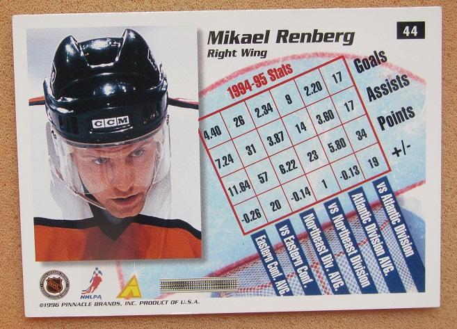 НХЛ Микаэль Ренберг Филадельфия Флайерз № 44 1