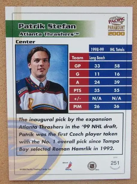 НХЛ Патрик Штефан Атланта Трэйшерз № 251 1