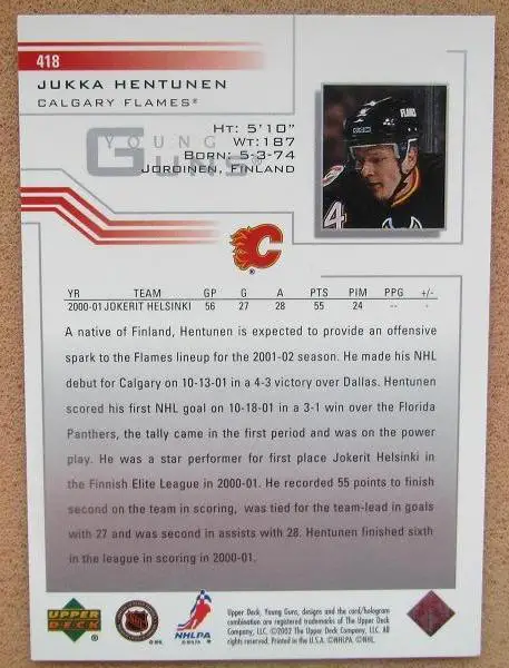 НХЛ Юкка Хентунен Калгари Флэймз АК Барс Казань № 418 1