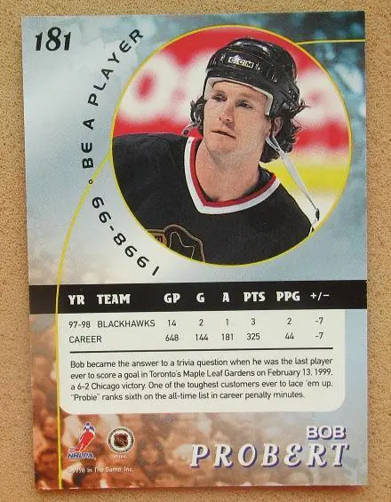 НХЛ Боб Проберт Чикаго Блэкхокс № 181 1