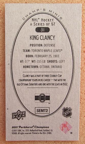 НХЛ Кинг Клэнси Оттава Сенаторз № 31 1