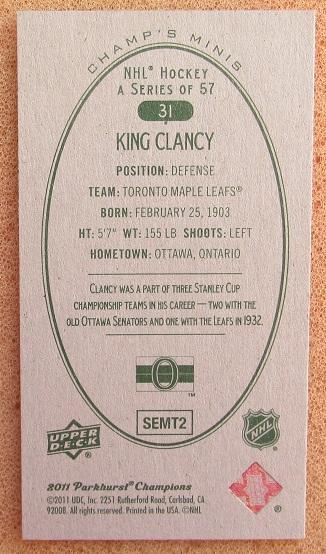 НХЛ Кинг Клэнси Оттава Сенаторз № 31 g 1
