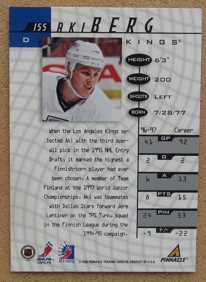 НХЛ Аки Берг Лос-Анжелес Кингз № 155 1