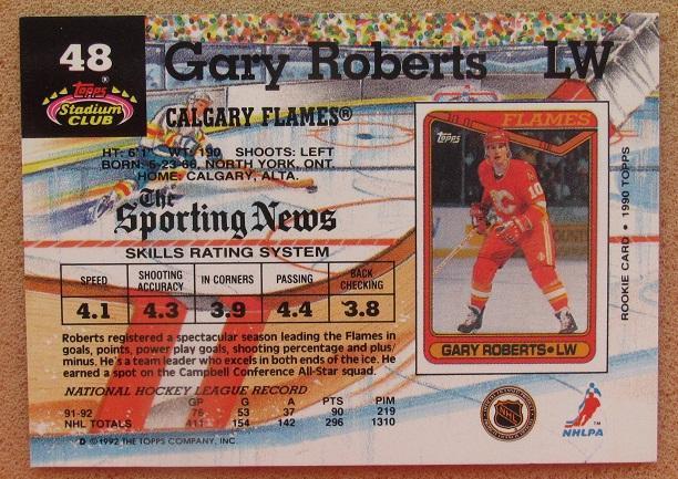 НХЛ Гари Робертс Калгари Флэймз № 48 1