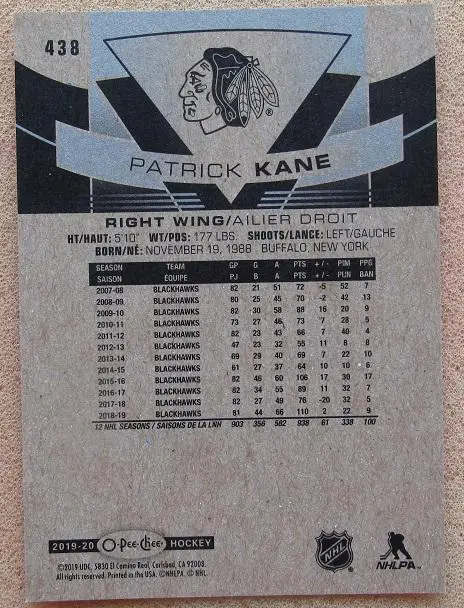 НХЛ Патрик Кейн Чикаго Блэкхокс № 438 1