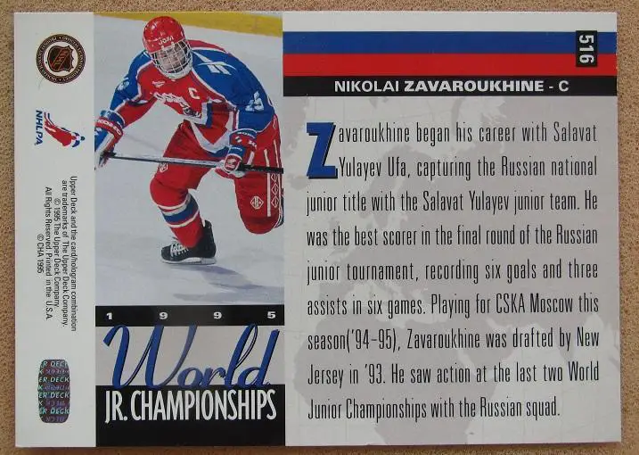 НХЛ Николай Заварухин Россия Уфа ЦСКА Казань Тольятти Магнитогорск Сибирь № 516 1