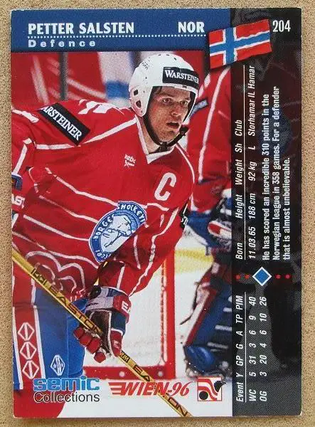 НХЛ Петтер Салстен Норвегия № 204 1