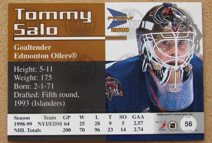НХЛ Томми Сало Эдмонтон Ойлерз № 56 1