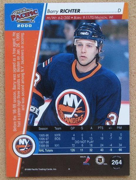 НХЛ Барри Рихтер Нью-Йорк Айлендерс № 264 1