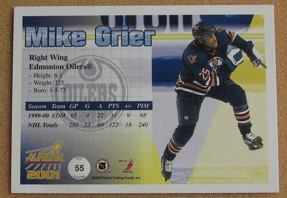 НХЛ Майк Гриер Эдмонтон Ойлерз № 55 1