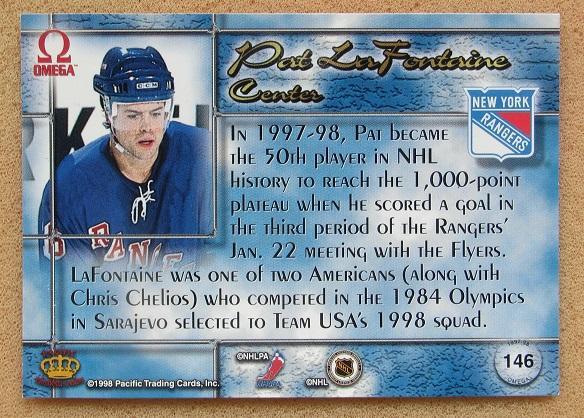 НХЛ Пэт Лафонтейн Нью-Йорк Рейнджерс № 146 дарк 1