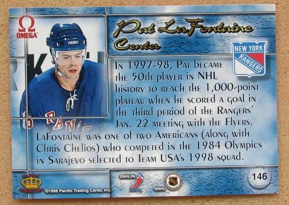 НХЛ Пэт Лафонтейн Нью-Йорк Рейнджерс № 146 1
