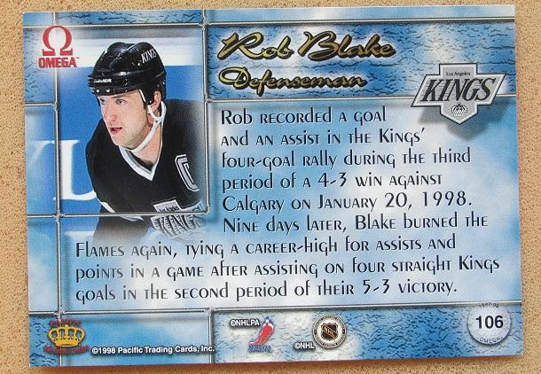 НХЛ Роб Блейк Лос-Анжелес Кингз № 106 1