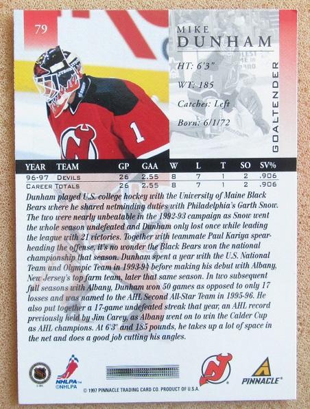 НХЛ Майк Данэм Нью-Джерси Дэвилз № 79 1