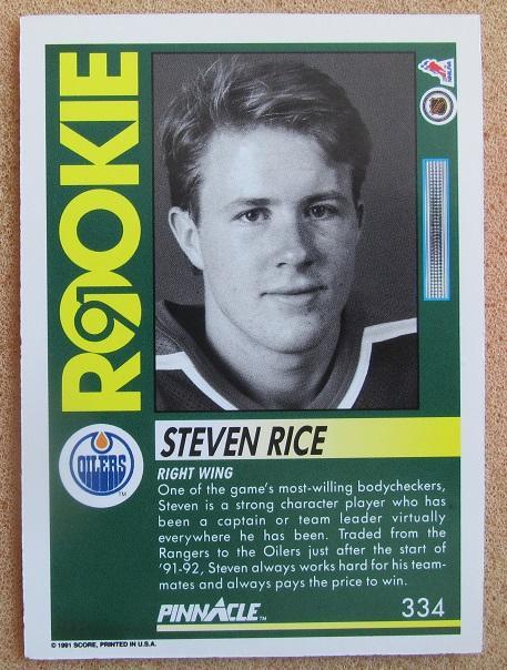 НХЛ Стивен Райс Эдмонтон Ойлерз № 334 1