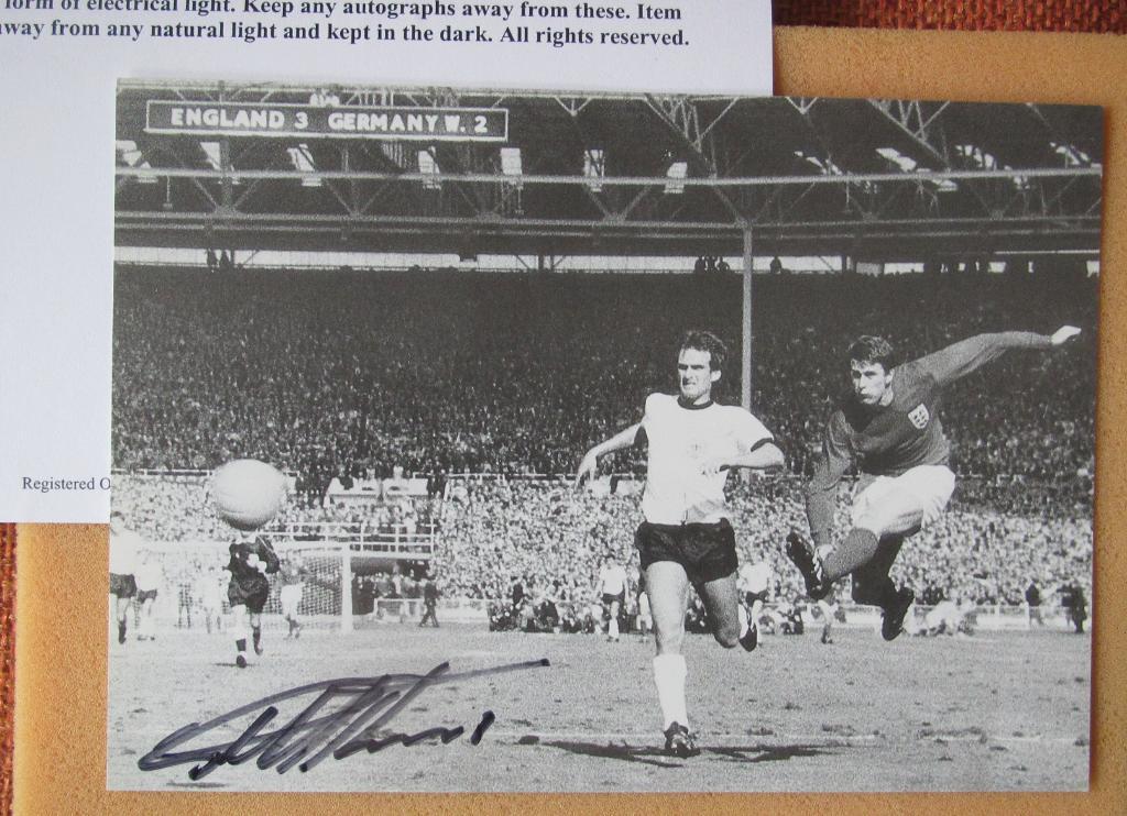 Автограф Джефф Хёрст - чемпион мира 1966 года Англия