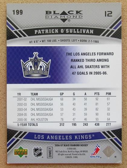 НХЛ Патрик О'Салливан Лос-Анжелес Кингз № 199 1