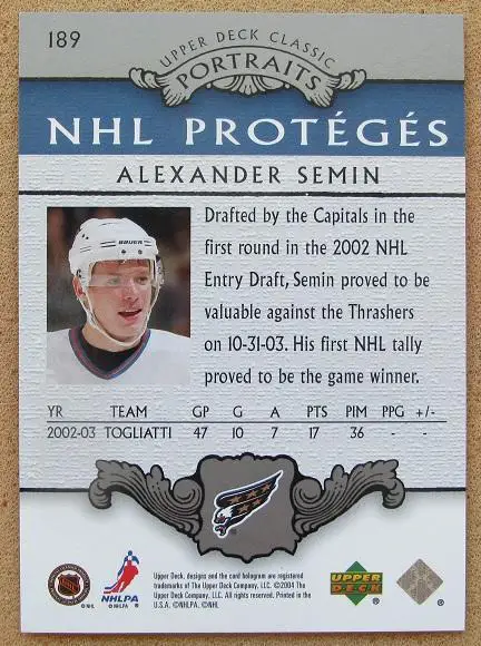 НХЛ Александр Семин Вашингтон Кэпиталз Челябинск Тольятти Воскресенск № 189 1