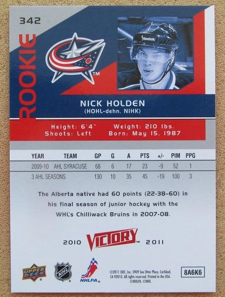 НХЛ Ник Холден Коламбус Блю Джекетс № 342 1