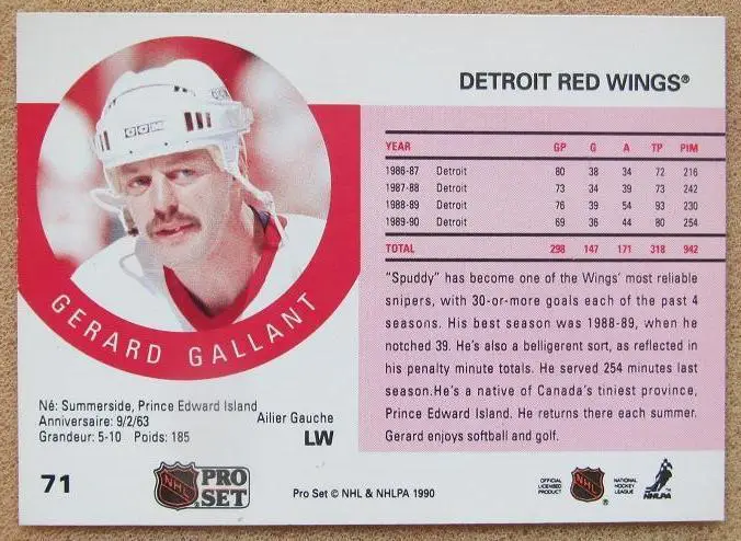 НХЛ Жерар Галлан Детройт Ред Уингз № 71 1