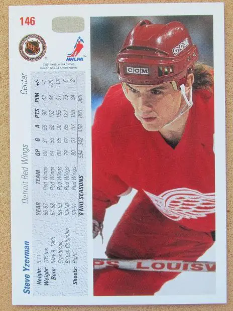 НХЛ Стив Айзерман Детройт Ред Уингз № 146 1