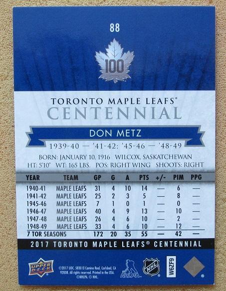 НХЛ Дон Метц Торонто Мэйпл Лифс № 88 1