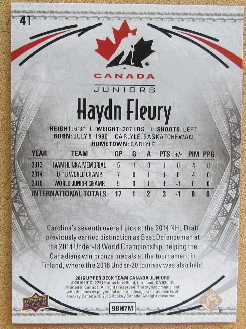 НХЛ Хэйдн Флёри Канада № 41 1