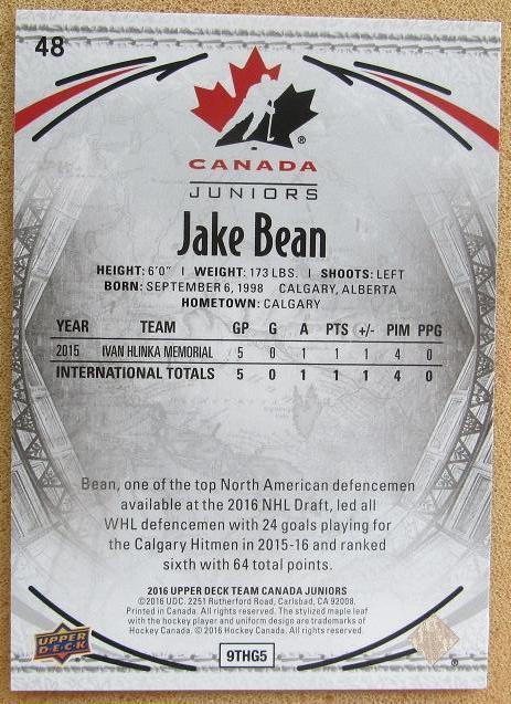 НХЛ Джейк Бин Канада № 48 1